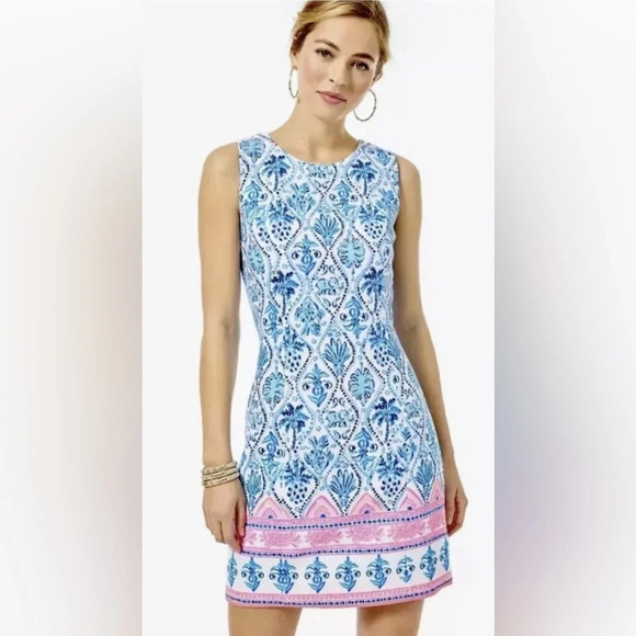 Lilly Pulitzer Mila Stretch Shift Dress Resort White Isle Of Tile Size 0 - Picture 1 of 10